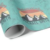 Vintage pastels mountains are calling monogram cadeaupapier (Rol Hoek)