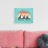 Vintage pastels mountains are calling monogram canvas afdruk (Insitu (Woonkamer))