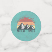 Vintage pastels mountains are calling monogram confetti (Kleine voorkant)