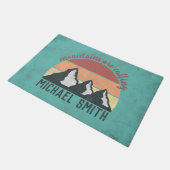 Vintage pastels mountains are calling monogram deurmat (Schuin)