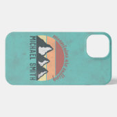 Vintage pastels mountains are calling monogram iPhone hoesje (Achterkant horizontaal)