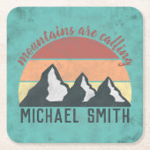 Vintage pastels mountains are calling monogram kartonnen onderzetters (Voorkant)