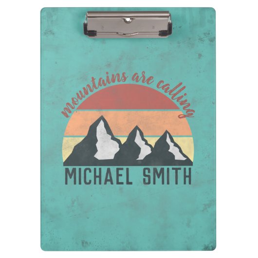 Vintage pastels mountains are calling monogram klembord (Voorkant)