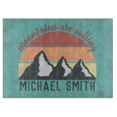 Vintage pastels mountains are calling monogram snijplank (Voorkant)