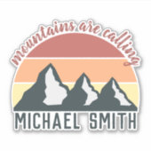 Vintage pastels mountains are calling monogram sticker (Voorkant)