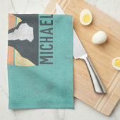 Vintage pastels mountains are calling monogram theedoek (Quarter Fold)