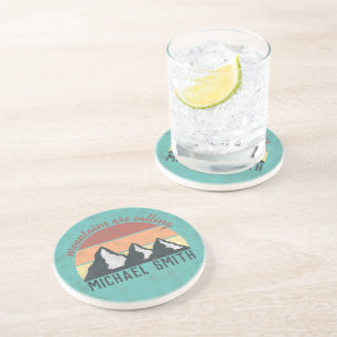 Vintage pastels mountains are calling monogram zandsteen onderzetter