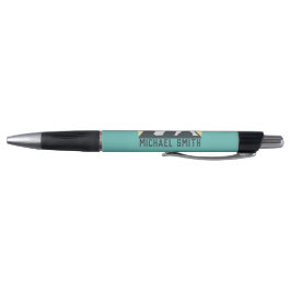 Vintage pasteltinten bergen roepen monogram lucht pen
