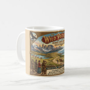 Vintage Patagonia-reisposter Exploratieperiode Koffiemok