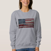 Vintage Patchwork Amerikaanse Vlag Sweatshirt Rust (Voorkant)