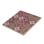 Vintage Patchwork Purple Pink Green Tegeltje (Zijkant)