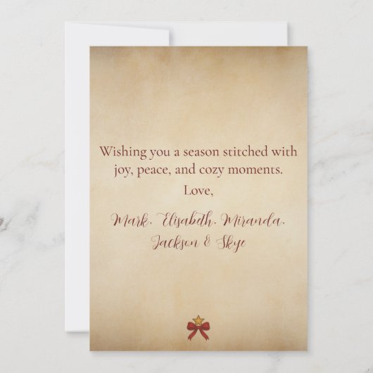 Vintage Patchwork Quilt Christmas  Feestdagenkaart (Achterkant)