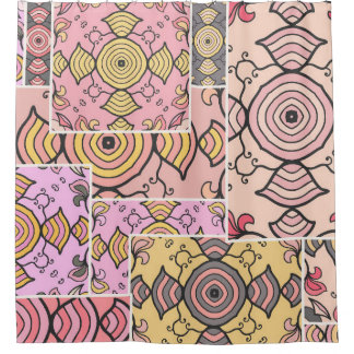 Vintage patchwork quilt pattern. Corativlinder Douchegordijn