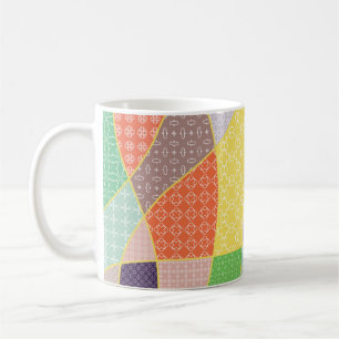 Vintage patchwork quilt pattern. Corativlinder Koffiemok