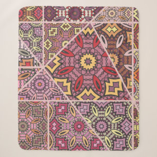 Vintage patchwork quilt pattern. Corativlinder Sherpa Deken