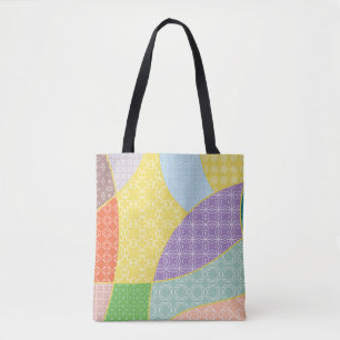 Vintage patchwork quilt pattern. Corativlinder Tote Bag