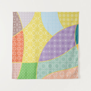 Vintage patchwork quilt pattern. Corativlinder Wandkleed