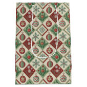 Vintage Patchwork Quilted Christmas Pattern Medium Cadeauzakje (Achterkant)