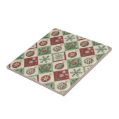Vintage Patchwork Quilted Christmas Pattern Tegeltje (Zijkant)