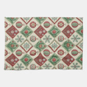 Vintage Patchwork Quilted Christmas Pattern Theedoek (Horizontaal)