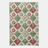 Vintage Patchwork Quilted Christmas Pattern Theedoek (Verticaal)