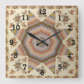 Vintage Patchwork Ster Dekbed Naaikamer Vierkante Klok (Voorkant)