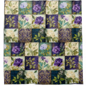 Vintage Patchwork Stijl Douchegordijn (Voorkant)