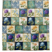 Vintage Patchwork Stijl Douchegordijn (Voorkant)