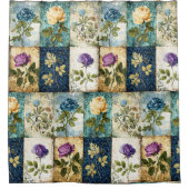 Vintage Patchwork Stijl Douchegordijn (Voorkant)