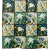 Vintage Patchwork Stijl Douchegordijn (Voorkant)