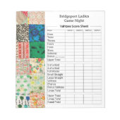 Vintage Patchwork Yahtzee Night Notitieblok (Voorkant)