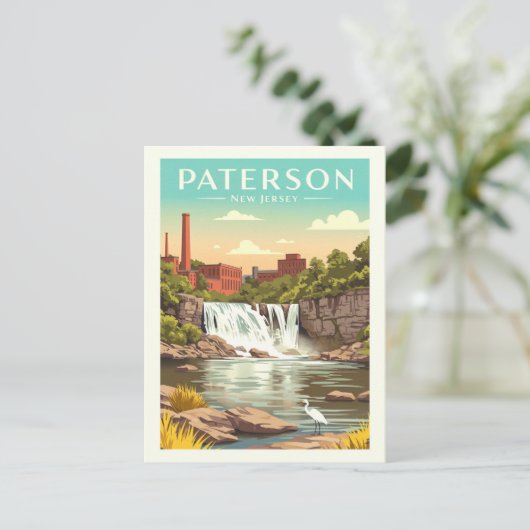 Vintage Paterson New Jersey Briefkaart (Staand voorkant)