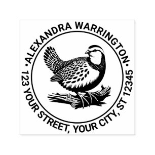 Vintage Patrijs Wild Vogel #4 Naam Retouradres Zelfinktende Stempel