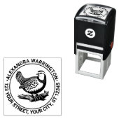 Vintage Patrijshond #4 Naam Retouradres Zelfinktende Stempel (In situ)