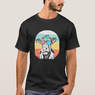 Vintage Patriot Koe 4 juli Amerikaanse Vlag T-shirt