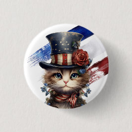 Vintage Patriotic Kitten Ronde Button 3,2 Cm