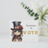 Vintage Patriotic Kitten Vote Briefkaart (Staand voorkant)