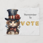 Vintage Patriotic Kitten Vote Briefkaart (Voorkant)