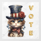 Vintage Patriotic Kitten Vote Raamsticker (Vel)