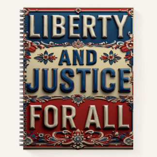 Vintage Patriotic Liberty and Justice For All Notitieboek