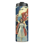Vintage Patriotic, Proud Military Personnel Heros Thermosbeker (Voorkant)