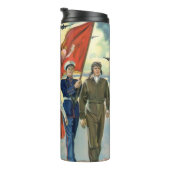 Vintage Patriotic, Proud Military Personnel Heros Thermosbeker (Geroteerd rechts)