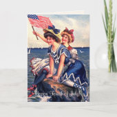 Vintage Patriotic Swimmers Greeting Card Kaart (Voorkant)