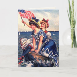 Vintage Patriotic Swimmers Greeting Card Kaart