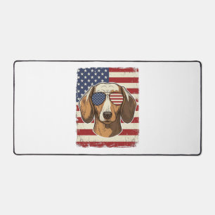 Vintage Patriotische Dachshund Vlag Zonnebril Vect Bureaumat