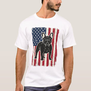 Vintage Patriotische Franse Bulldog Vlag Shirt_1 T-shirt