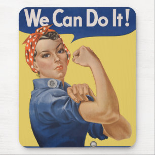 Vintage Patriotische Rosie de Klinknagel, We Can D Muismat