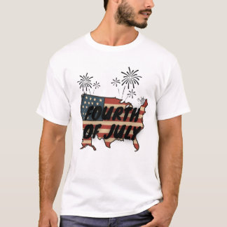 Vintage patriottisch ontwerp van een kaart van de t-shirt