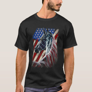 Vintage patriottisch paard Amerikaanse vlag 4 juli T-shirt