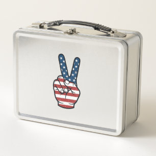 Vintage Patriottisch Vredesteken Hand Vector Desig